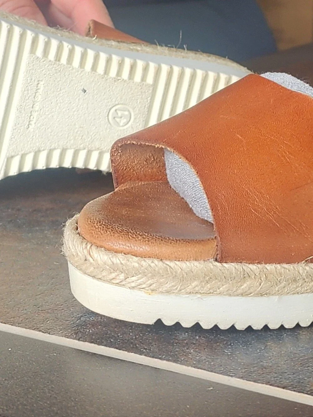 Women’s Tan Leather Espadrille Sandals - Stylish Summer Wedge